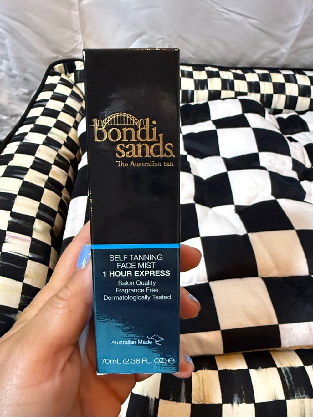 Bondi Sands Self Tanning Face Mist in Black and Blue Packaging